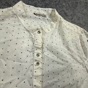 Vans Womens Polka Dot Mandarin Collar Button Down Shirt White XL Y2K Skater